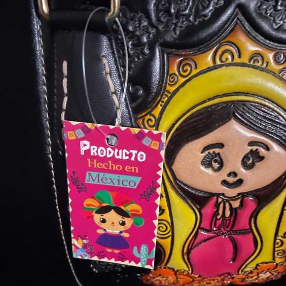 Vegan Handbag, Our Lady of Guadalupe, Black Handbag, Vegan Bag, Women vegan bag - Picture 4 of 7